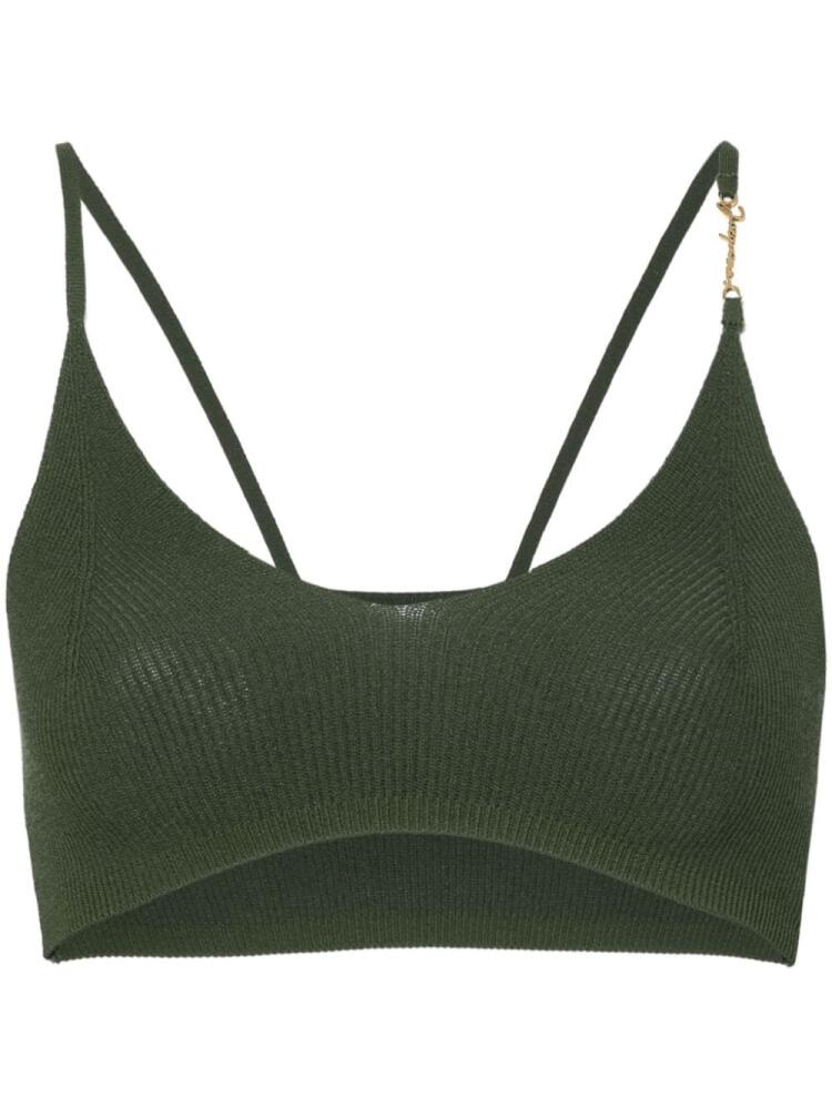 Jacquemus Le Bandeau Pralu knitted bralette - Green Cover