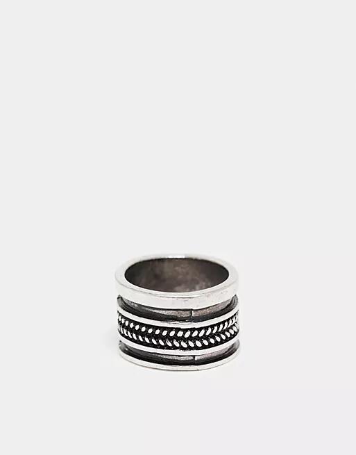 ASOS DESIGN chunky ring in burnished silver Cover