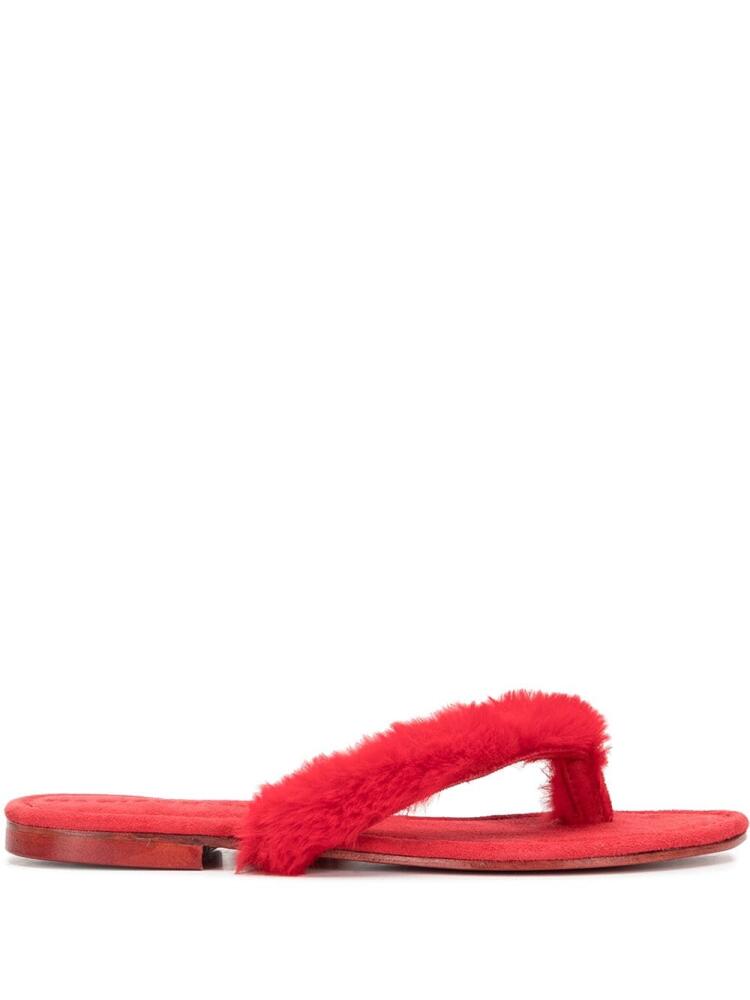 Madison.Maison Ivanka artificial fur flip-flops - Red Cover