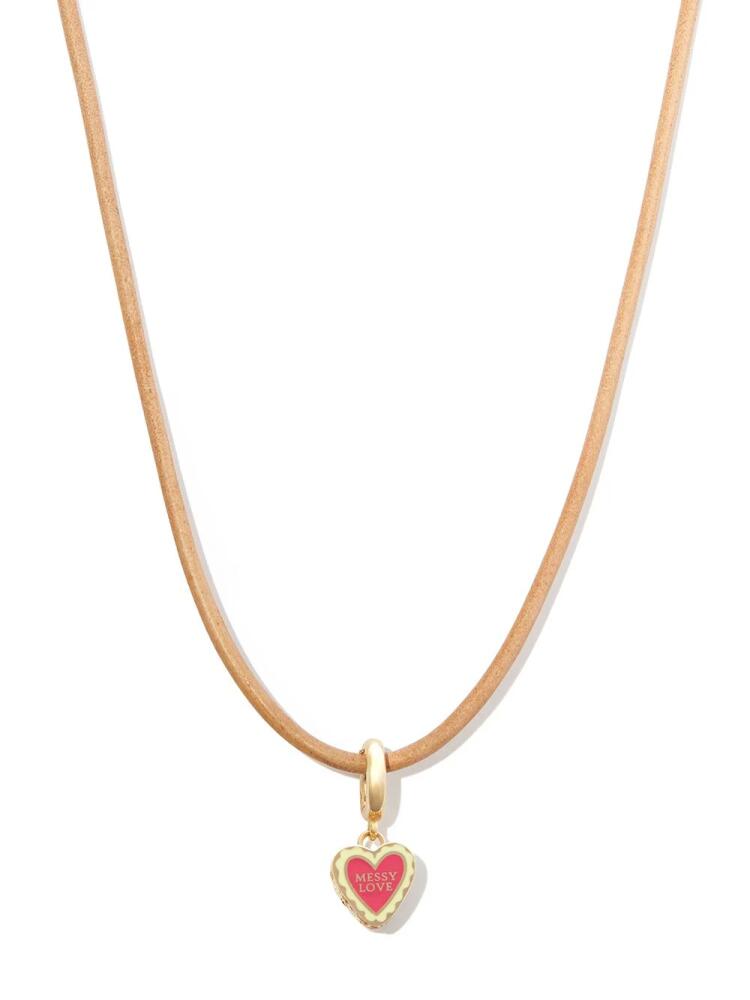 Lauren Rubinski 14kt yellow gold Messy Love charm necklace Cover