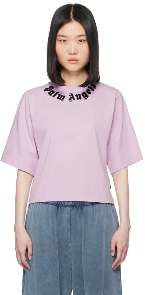 Palm Angels Purple Neck Logo T-Shirt Cover