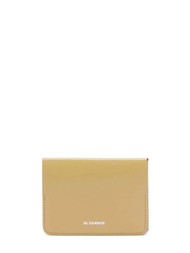 Jil Sander logo-stamp leather card holder - Yellow Cover