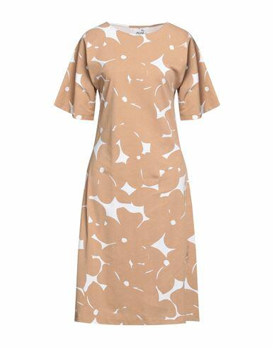 Niū Woman Midi dress Camel Cotton Cover