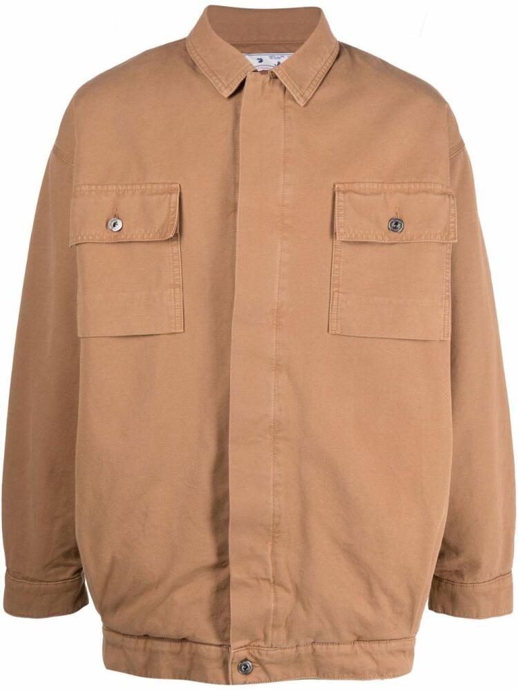 Off-White Tab canvas military overshirt jacket - Brown Cover