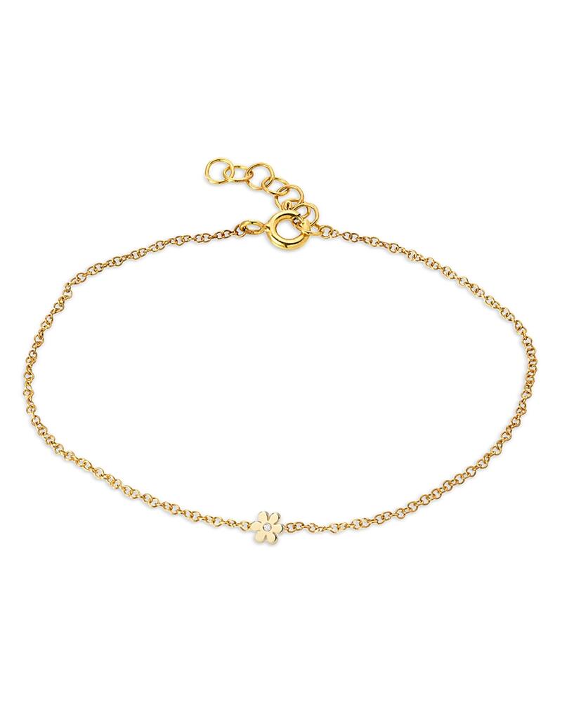 Zoe Lev 14K Yellow Gold Diamond Flower Chain Link Bracelet Cover