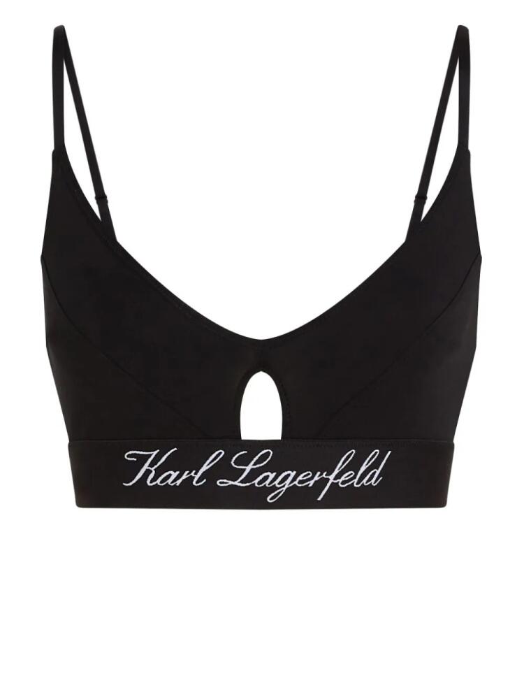 Karl Lagerfeld Hotel Karl peephole-detail bra - Black Cover