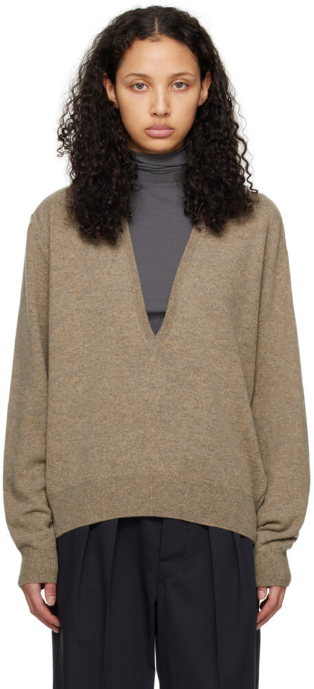 LEMAIRE Beige Deep V-Neck Jumper Cover