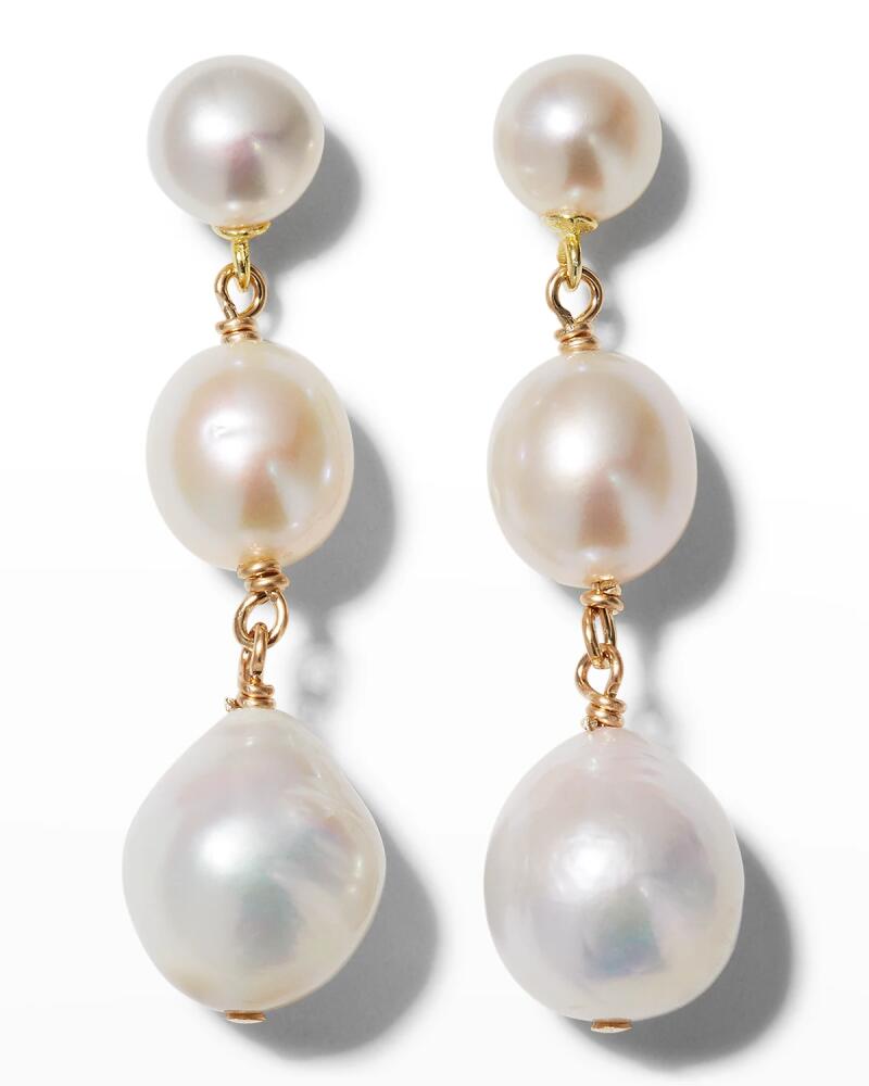 Margo Morrison Triple Pearl Post Earrings Cover