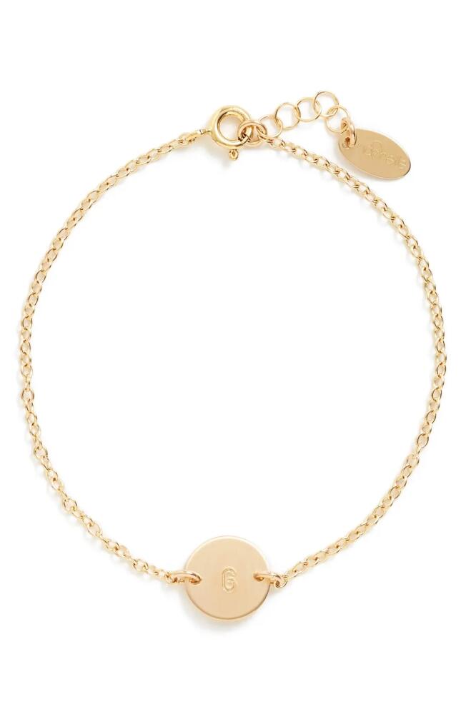 Nashelle Initial Mini Disc Bracelet in 14K Gold Fill G Cover