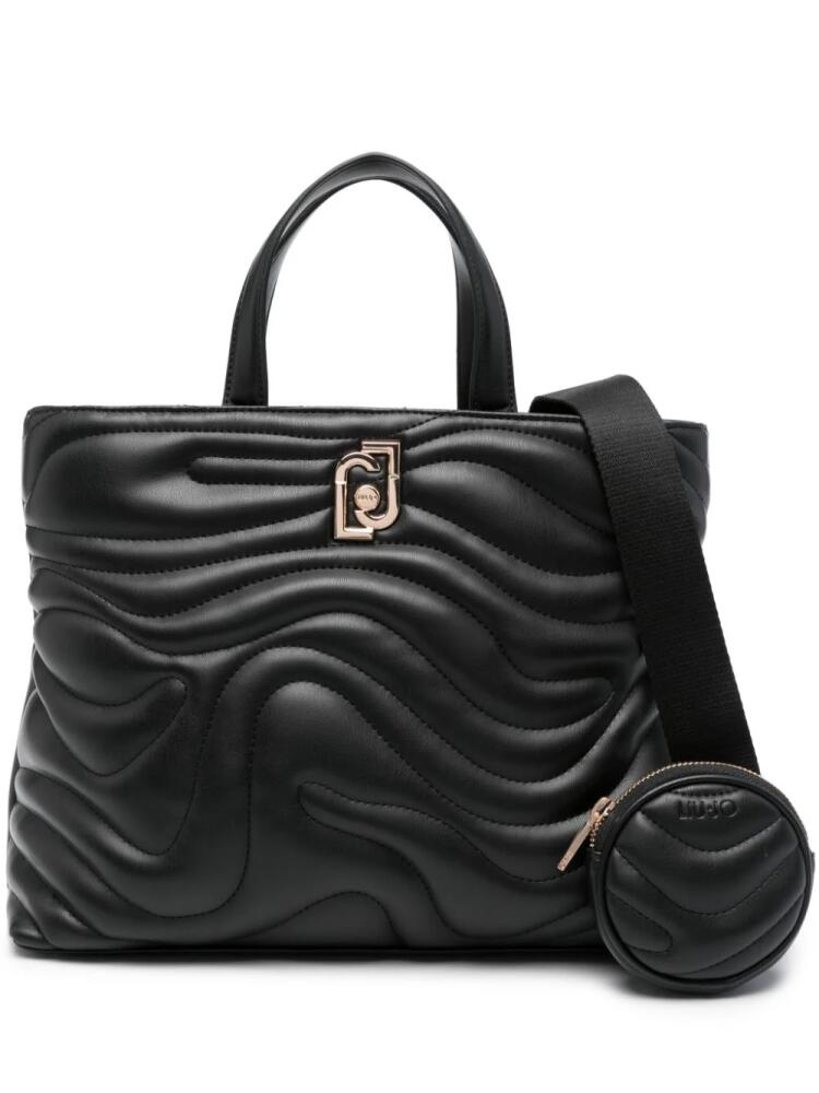 LIU JO logo-plaque tote bag - Black Cover