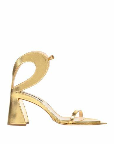 Rochas Woman Sandals Gold Soft Leather Cover