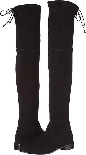 Stuart Weitzman Lowland Over the Knee Boot (Black Suede Stretch) Women's Pull-on Boots Cover