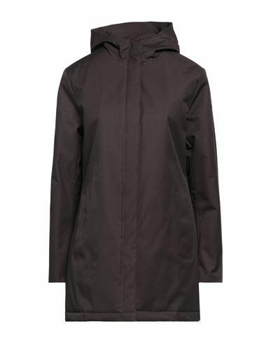 Homeward Clothes Woman Jacket Dark brown Cotton, Nylon Cover