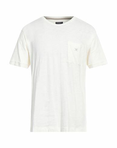 Hackett Man T-shirt Off white Cotton, Linen Cover