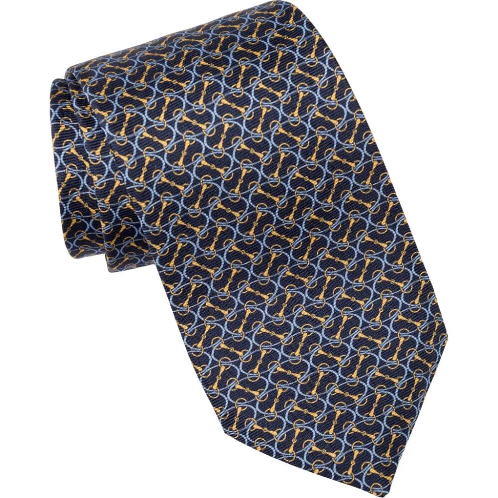 Elizabetta Palio - Printed Silk Tie for Men in Navy Cover