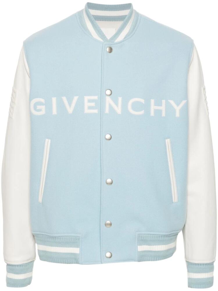 Givenchy colour-block fleece bomber jacket - Blue Cover