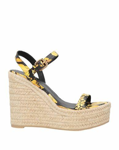 Versace Woman Espadrilles Black Leather Cover