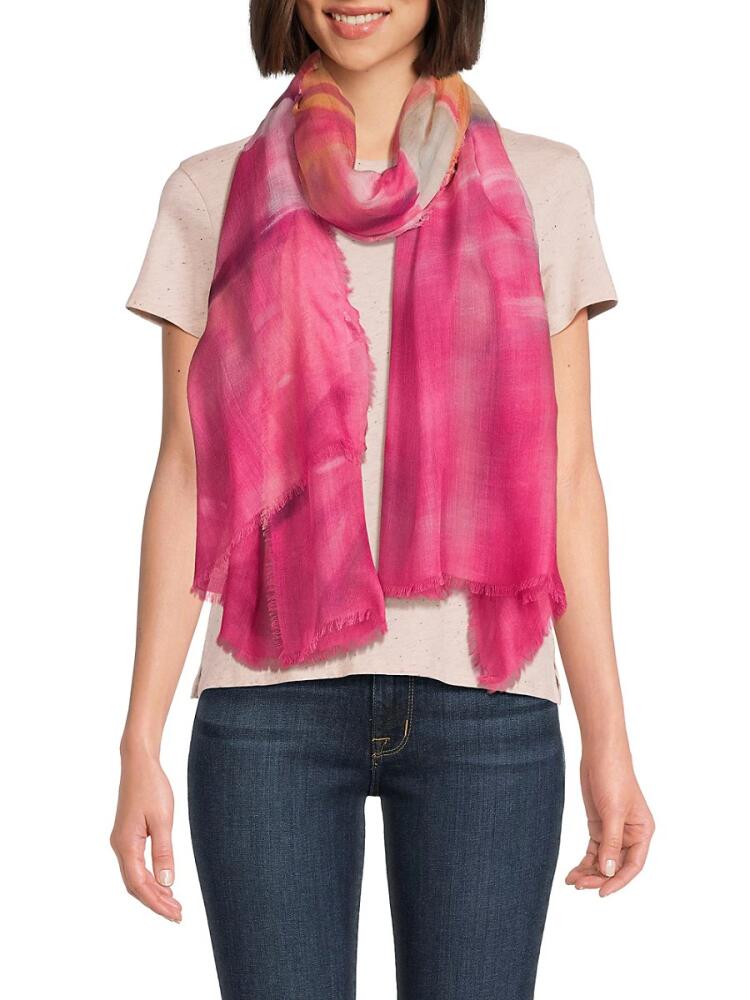 La Fiorentina Women's Abstract Wool Blend Scarf - Light Red Cover