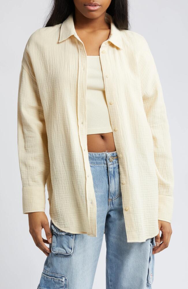 BP. Oversized Beach Shirt in Beige Angora Cover