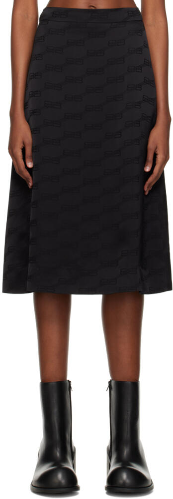 Balenciaga Black Jacquard Midi Skirt Cover