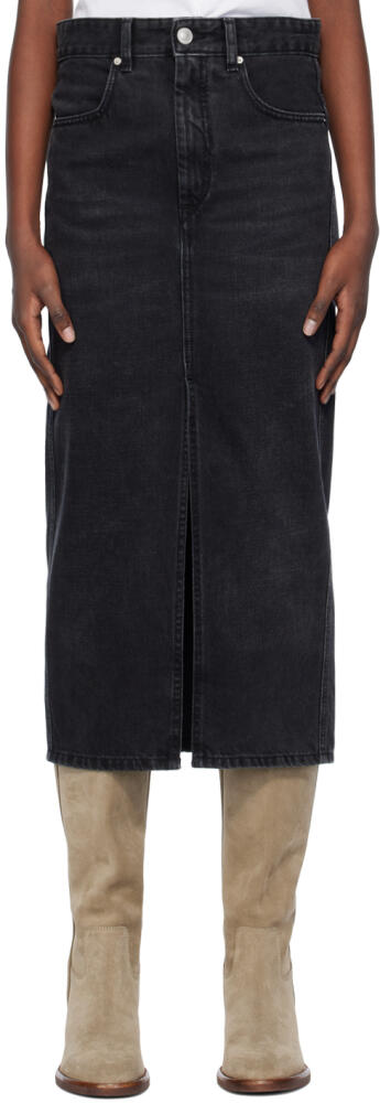 Isabel Marant Black Julicia Denim Midi Skirt Cover