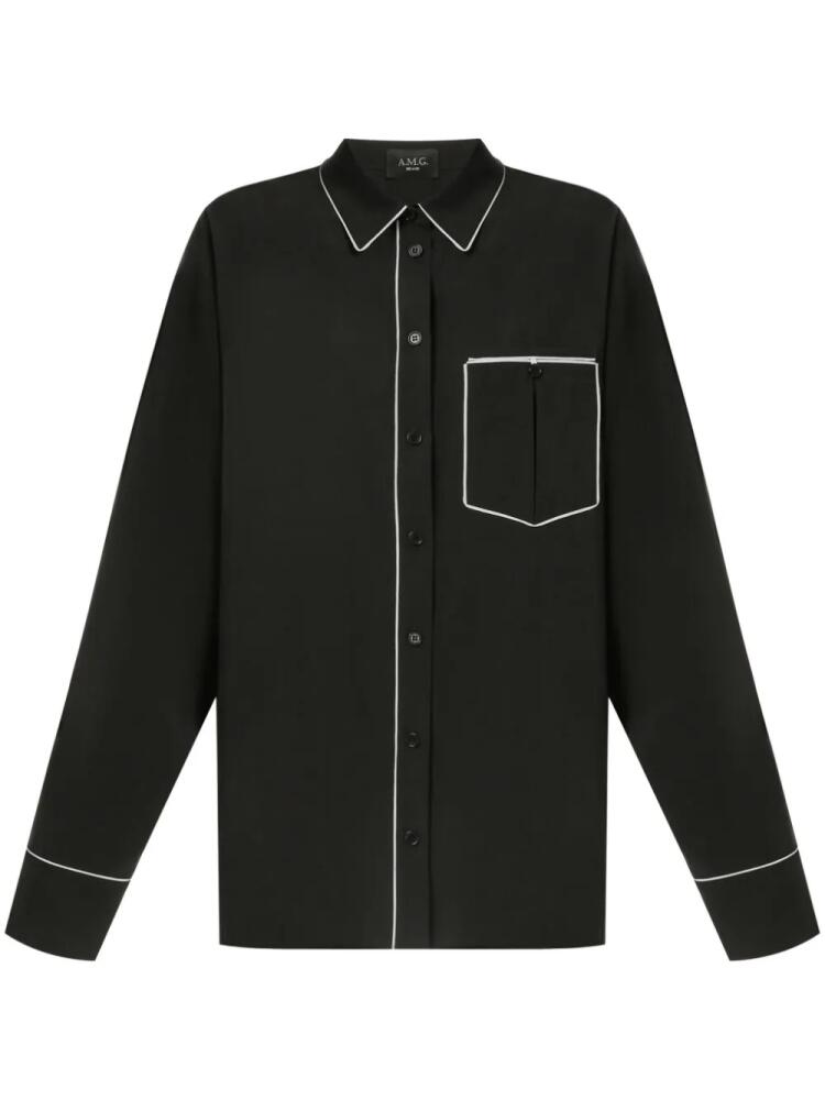 A.M.G. contrast-trim shirt - Black Cover