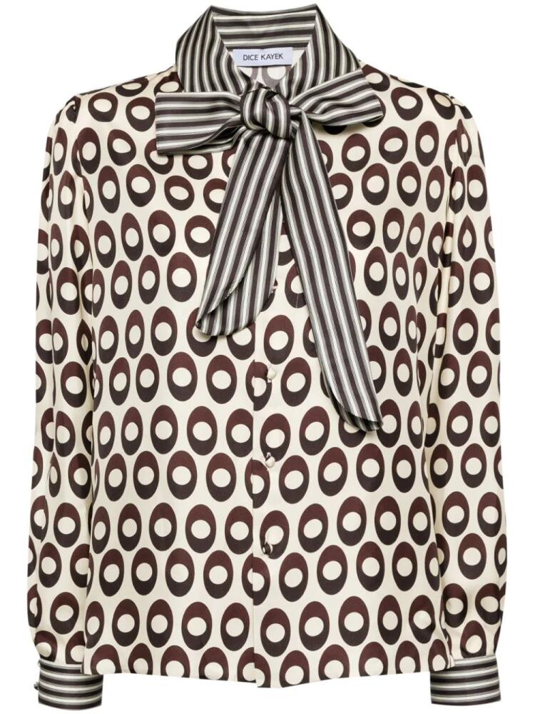 Dice Kayek Ellipse-print shirt - Brown Cover