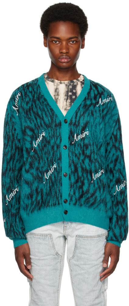 AMIRI Blue Cheetah Cardigan Cover