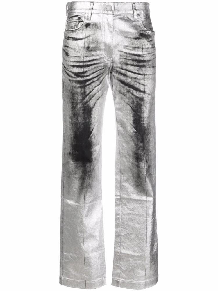 Peter Do painted-edge straight leg jeans - Silver Cover