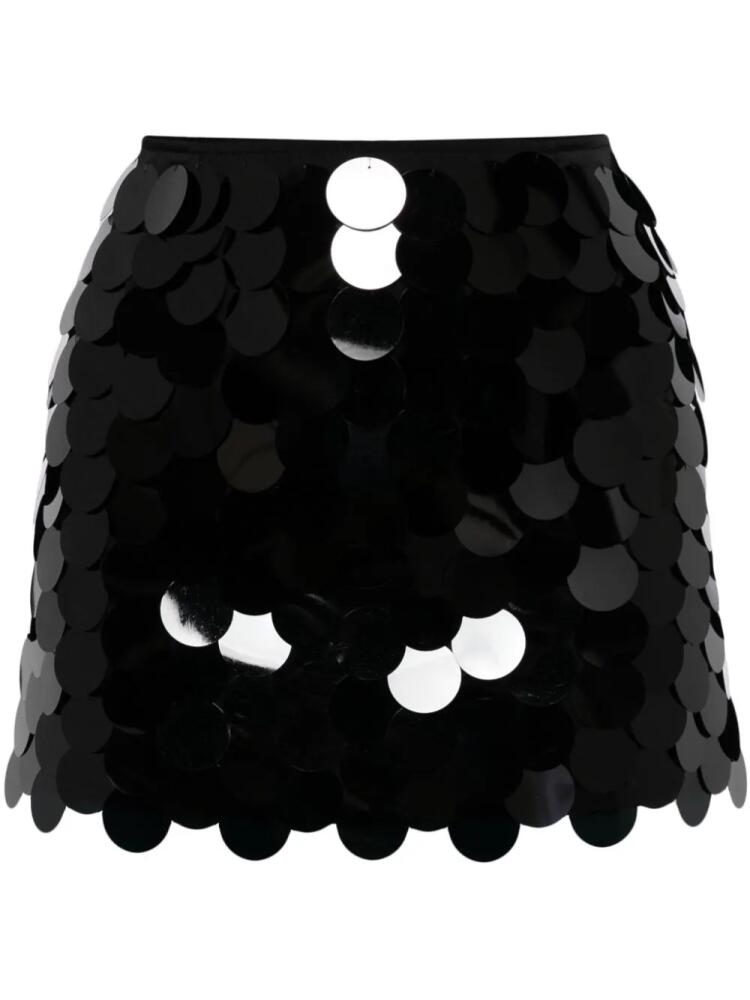 16Arlington Haile paillette-embellished satin mini skirt - Black Cover