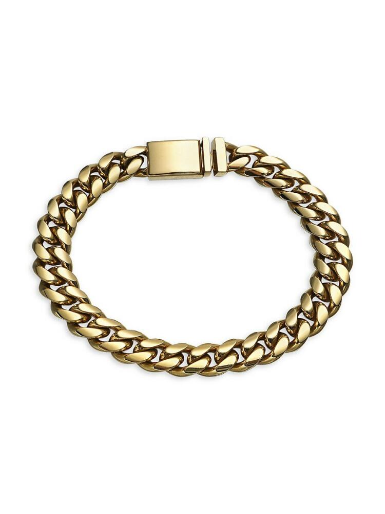 Esquire Men's Goldtone Ion Plated Stainless Steel Curb Chain Bracelet Cover