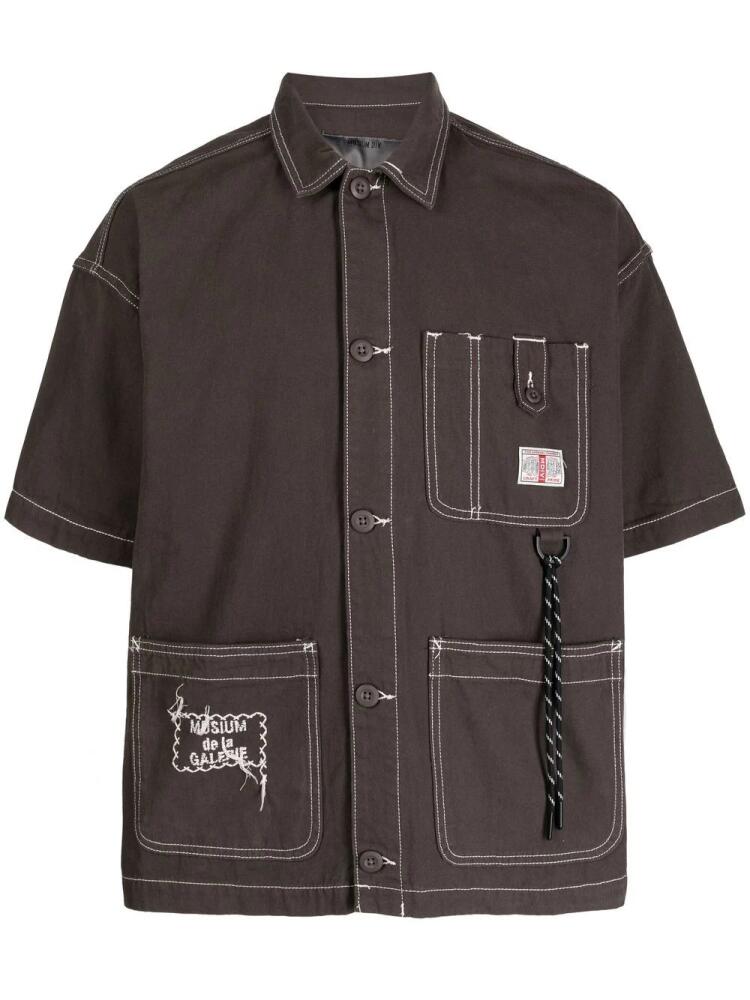 Musium Div. embroidered-logo short-sleeve shirt - Grey Cover