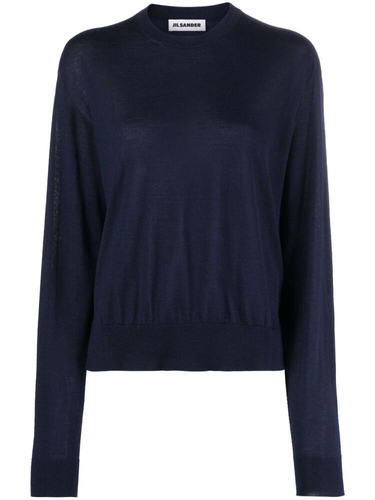 Jil Sander ribbed crew neck jumper - Blue Cover