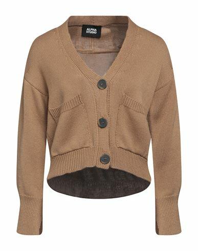 Alpha Studio Woman Cardigan Camel Merino Wool Cover