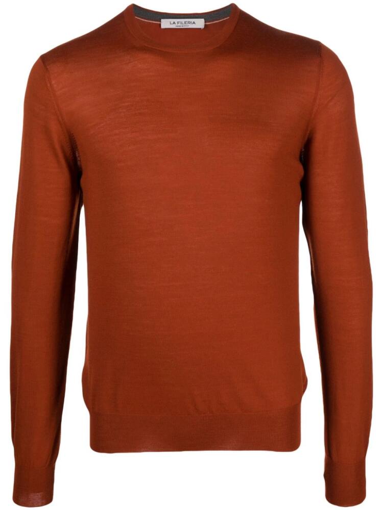 Fileria round-neck virgin-wool jumper - Orange Cover