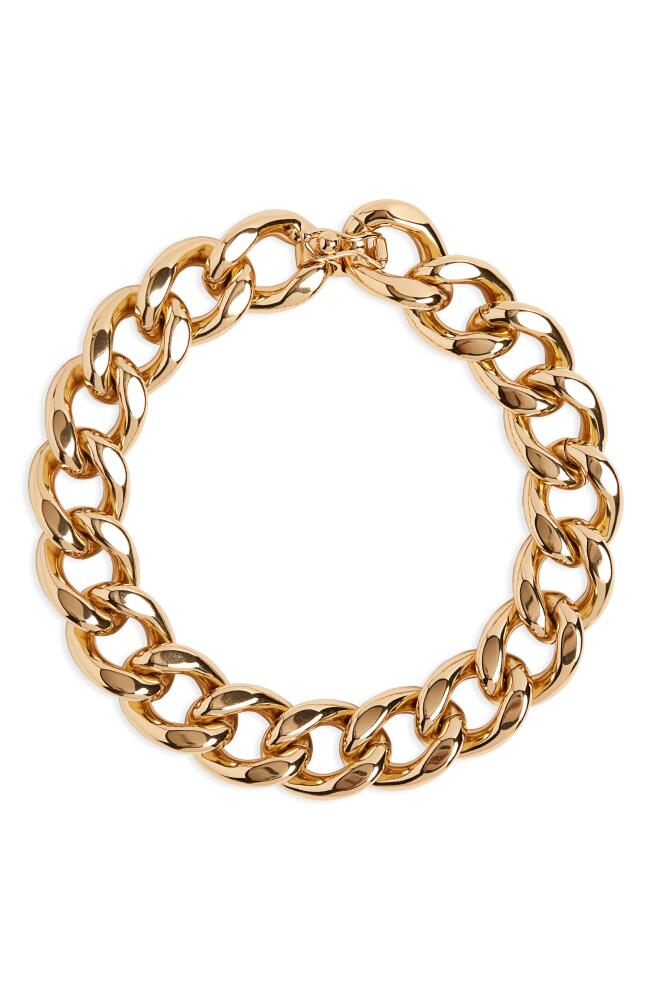 Isabel Marant Curb Chain Link Choker Necklace in Goldtone Dore 12Do Cover