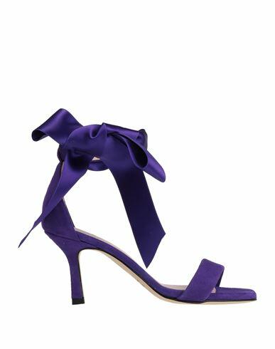 Luca Valentini Woman Sandals Purple Leather Cover