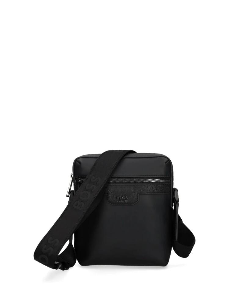 BOSS logo-lettering messenger bag - Black Cover