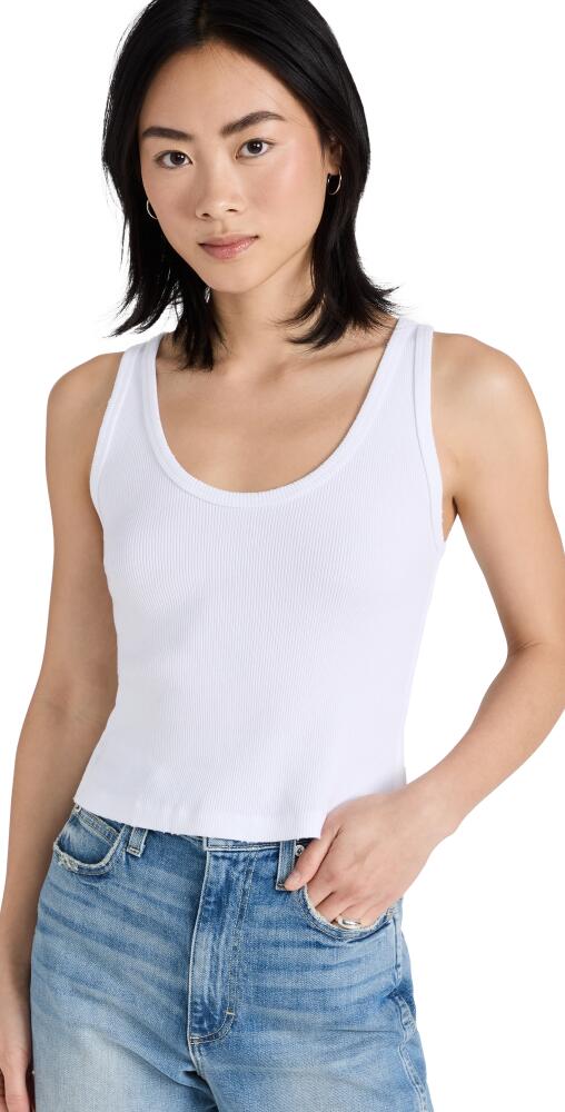 AMO Crop Rib Tank White Cover