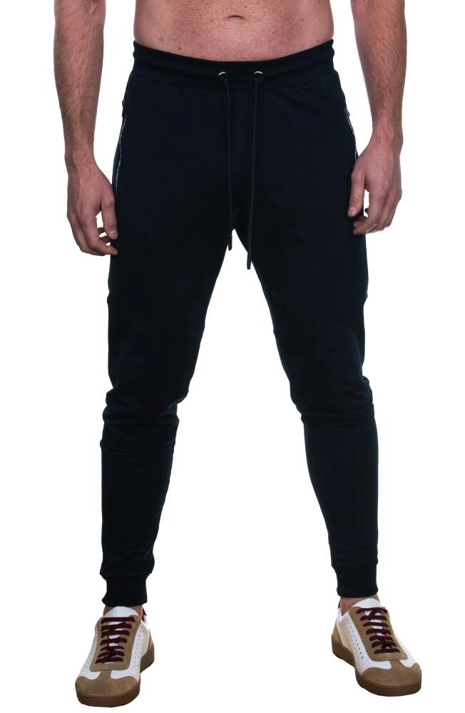 Maceoo Doit Stretch Cotton Joggers in Blue Cover