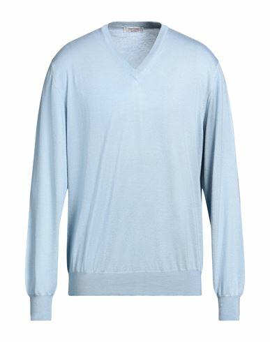 Gran Sasso Man Sweater Sky blue Cotton Cover