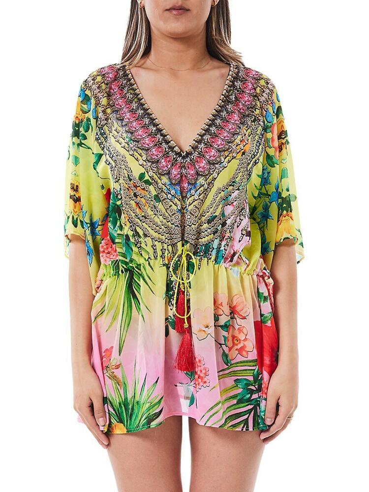 Ranee's Women's Floral Mini Caftan Coverup - Ombre Cover