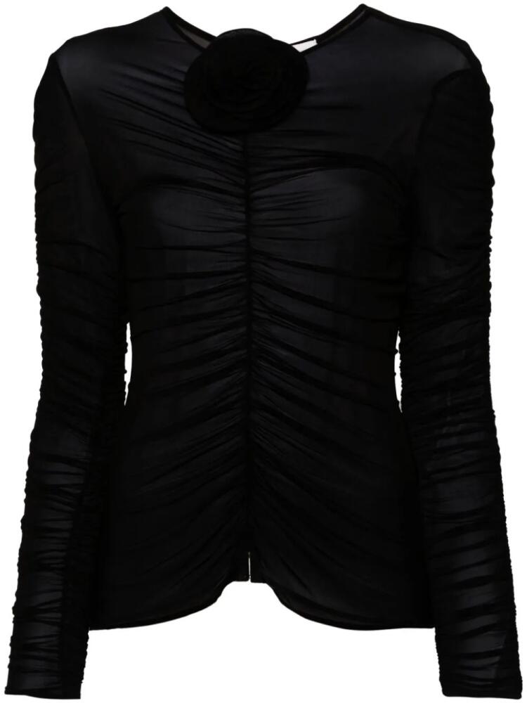 Magda Butrym sheer ruched top - Black Cover