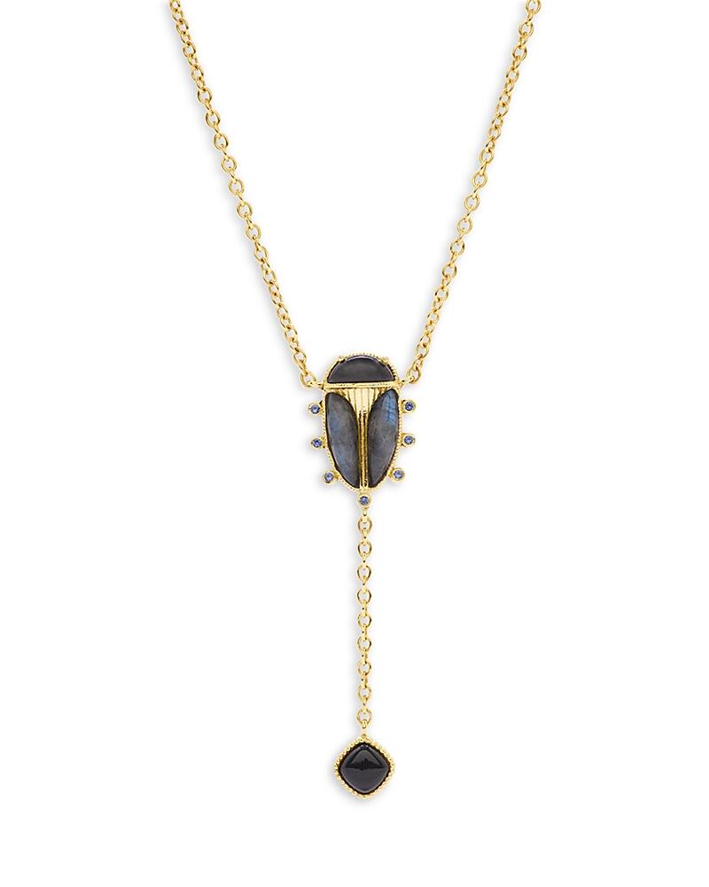 Capucine De Wulf Scarab Labradorite Lariat Necklace in 18K Gold Plated, 18 Cover