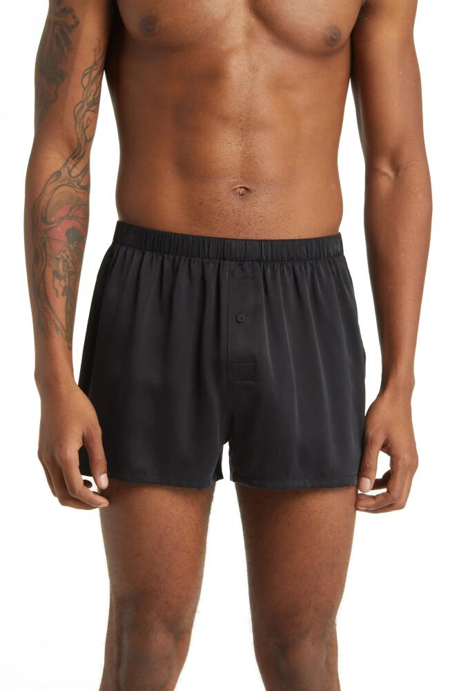 Lunya Washable Silk Boxer Shorts in Immersed Black Cover