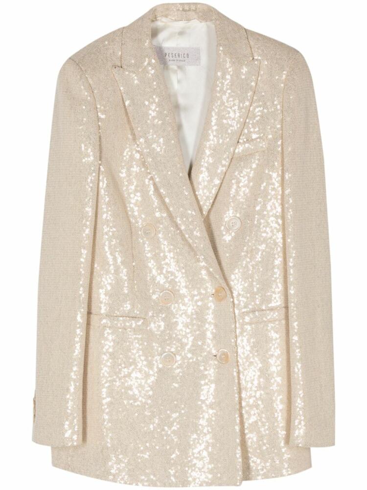 Peserico double-breasted sequin blazer - Gold Cover