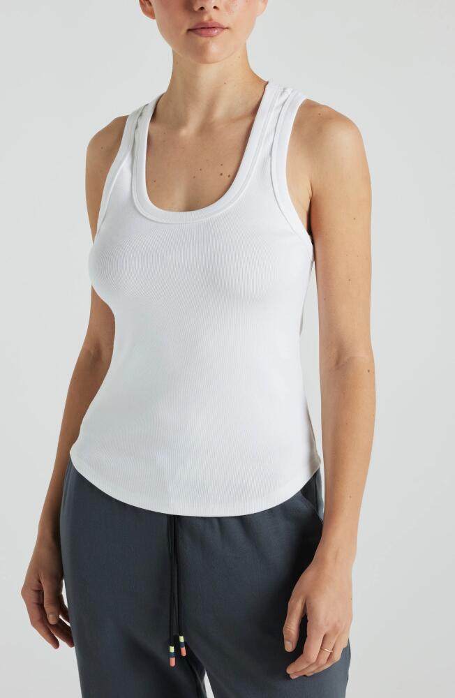 Losano Serene Rib Tank in Snow Cover