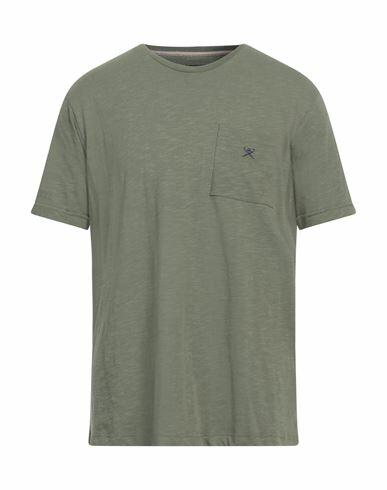 Hackett Man T-shirt Military green Cotton, Linen Cover