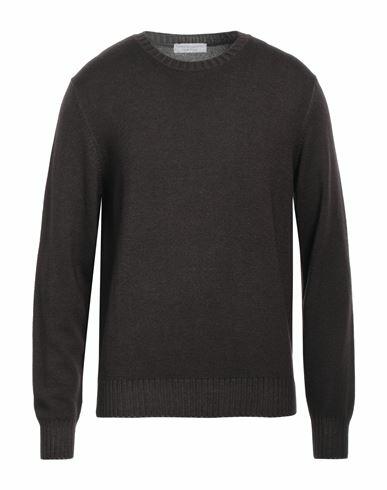 Filippo De Laurentiis Man Sweater Dark brown Merino Wool Cover