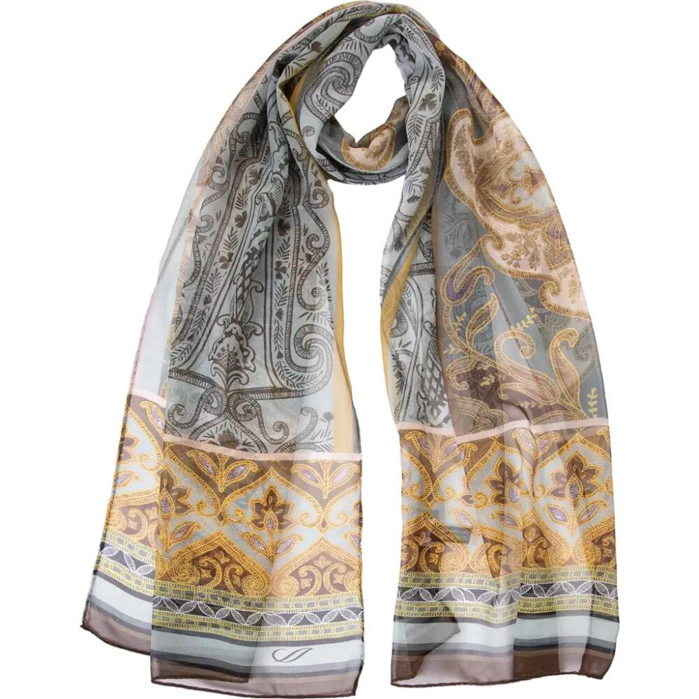 Elizabetta Layla - Long Sheer Silk Scarf for Women in Misty Blue Cover